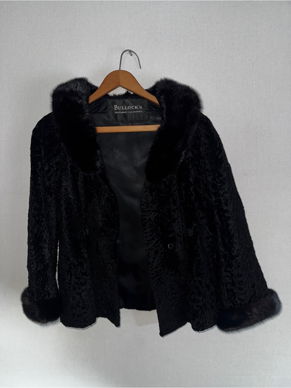 Vintage Black Fur Collar Jacket